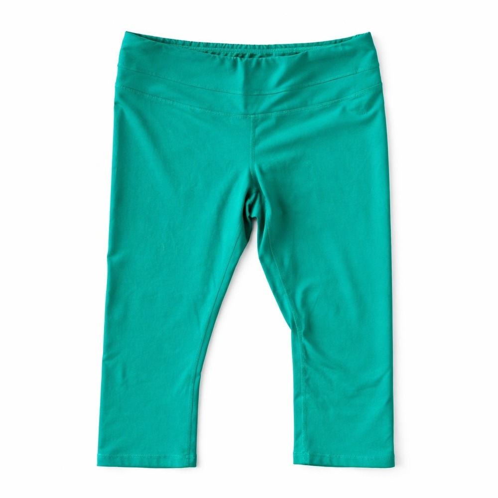 The North Face Hatha Capri Leggings Women's Size L Conifer Teal Gorpcore EUC - Picture 2 of 6